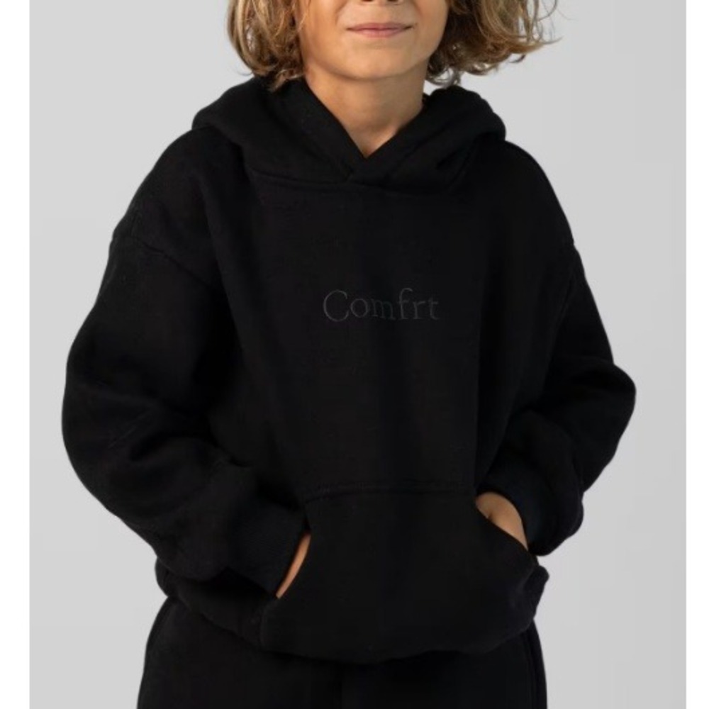 Comfrt Kids Onyx Black Long Sleeve Signature Hoodie Size XS NWT - Picture 2 of 11